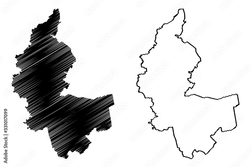 Tukums Municipality (Republic of Latvia, Administrative divisions of Latvia, Municipalities and their territorial units) map vector illustration, scribble sketch Tukums map