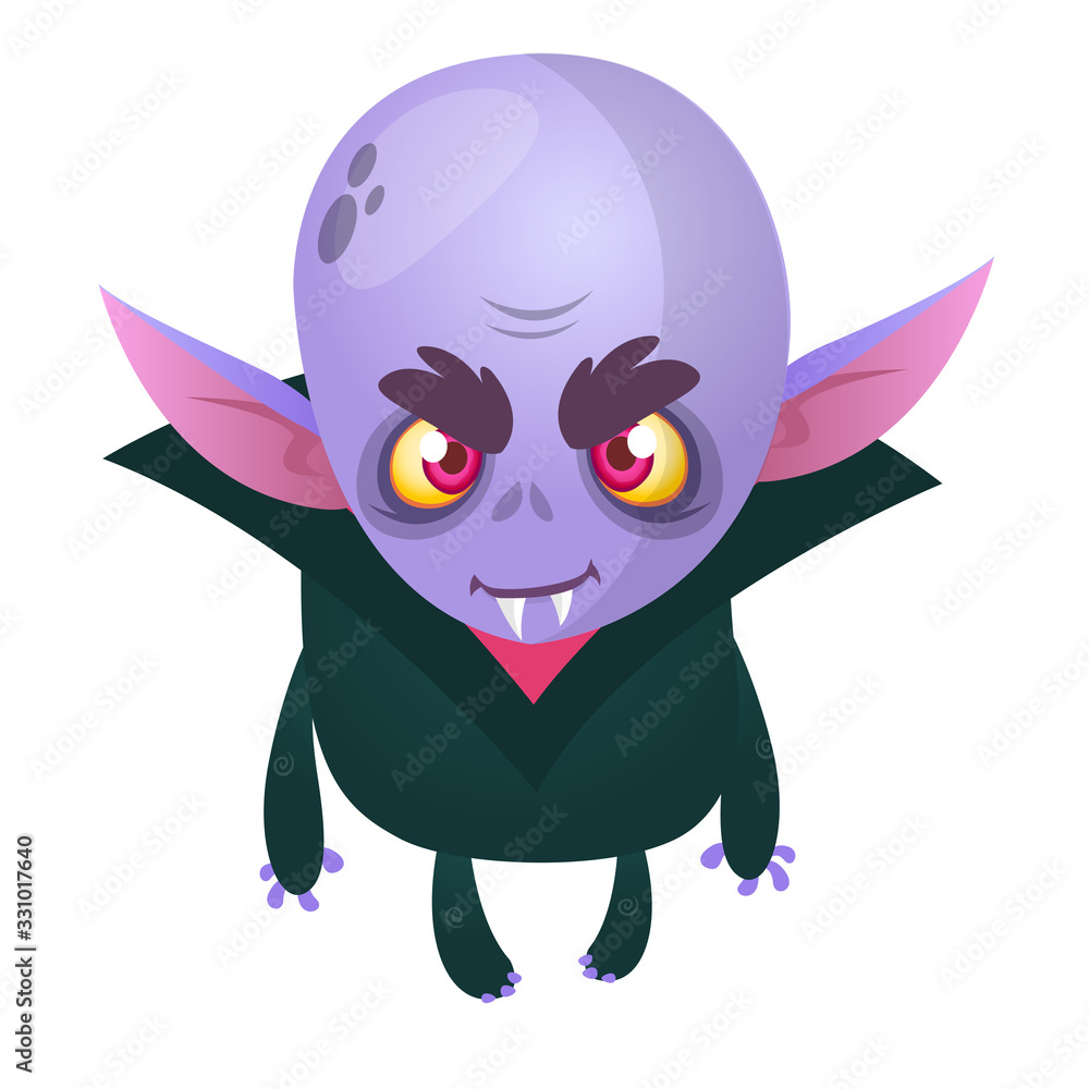 Cute cartoon vampire smiling. Vector illustration isolated Cute cartoon vampire smiling. Vector illustration isolated