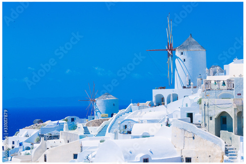 windmill in oia santorini