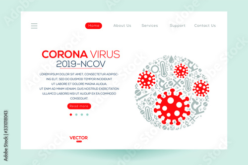 Creative Website template of (Corona virus -2019-nCoV ),Vector illustration.