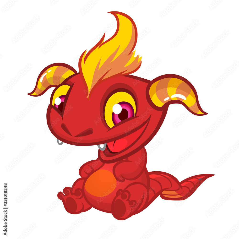 Funny cartoon monster. Vector illustration of cute monster creature. Funny cartoon monster. Vector illustration of cute monster creature.