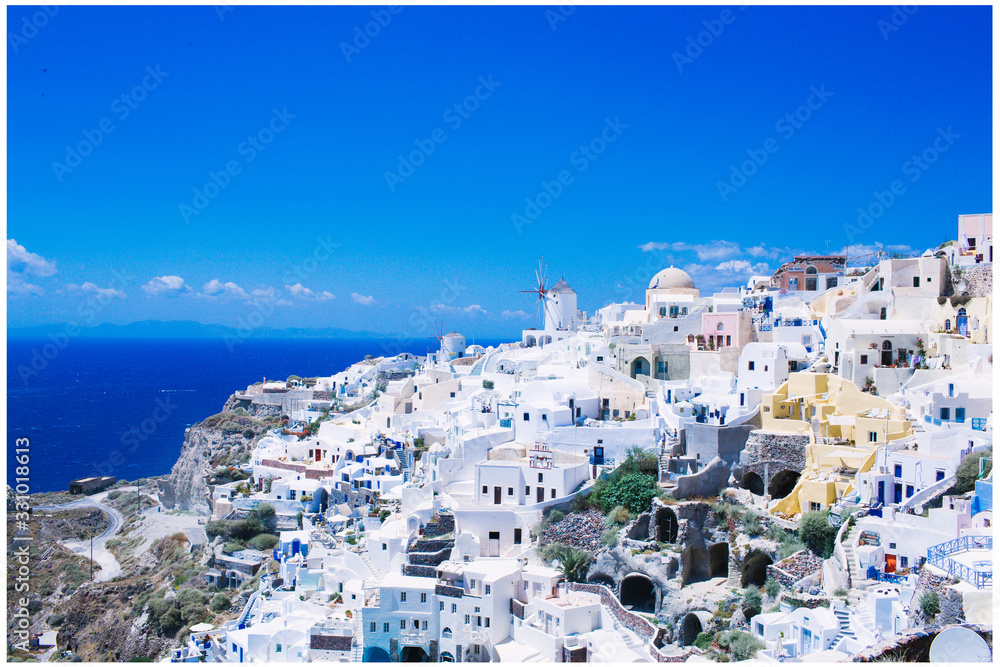 view of santorini island greece