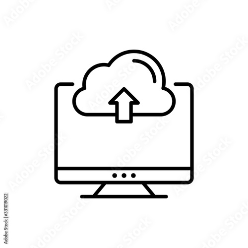 Cloud Drive Vector Icon Line Illustration.