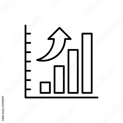 Growth Chart Vector Icon Line Illustration.