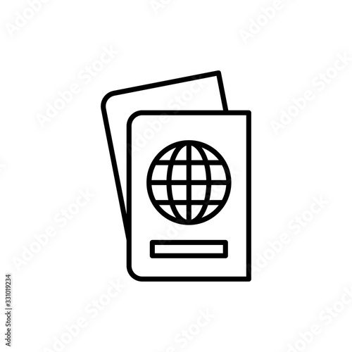 Passport Vector Icon Line Illustration. photo