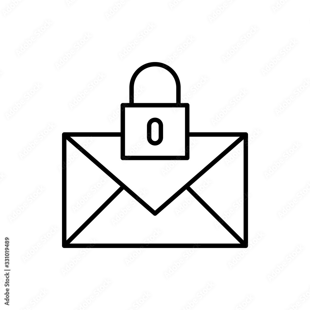 Secure Mail Vector Icon Line Illustration. Secure Mail Vector Icon Line Illustration.