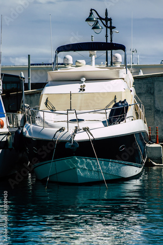 Closeup of boats moored in the marina of Limassol Cyprus © ahinoam