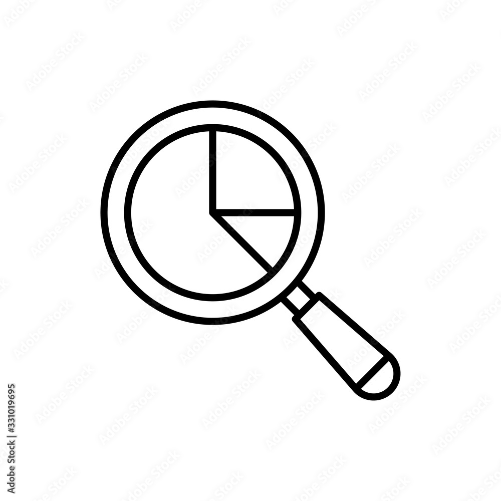 Search Graph Vector Icon Line Illustration.