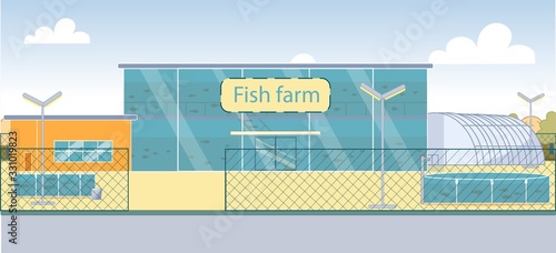 New Technology Fish Farm with Large Aquarium.