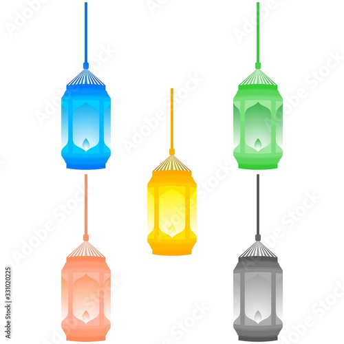 Ramadan Lantern Design in Set for Creative Concept of  Islamic Celebration. photo