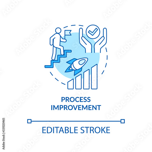 Creative process improvement concept icon. Design studio workflow optimization idea thin line illustration. Work quality enhancement. Vector isolated outline RGB color drawing. Editable stroke