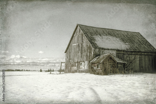 Old barn photos manipulated for an illustration