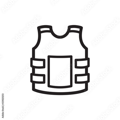 bullet proof vest icon in trendy flat style