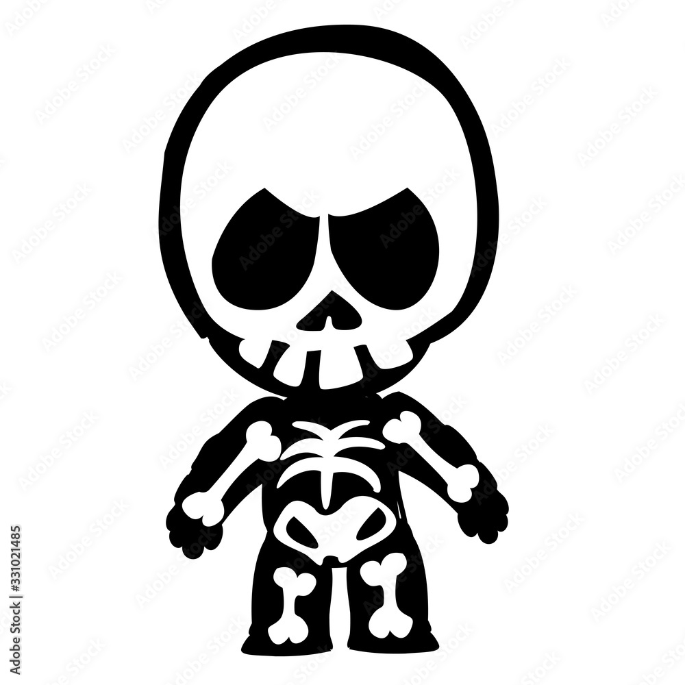 Angry cartoon grim reaper. Halloween death character illustration
