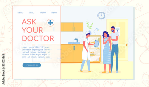 Ask Your Doctor Flat Landing Page with Copy Space