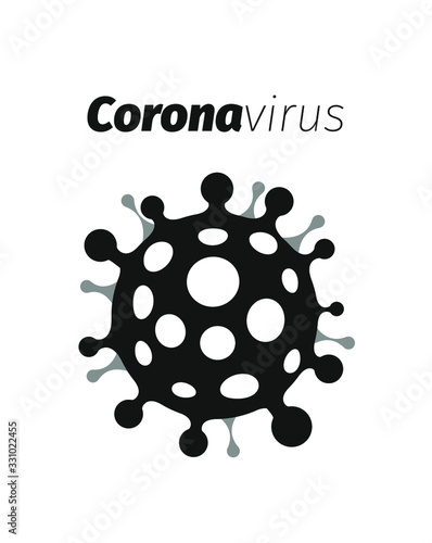 Coronavirus Icon Cell COVID 19 New Infection Influenza Dangerous China Vector Isolated