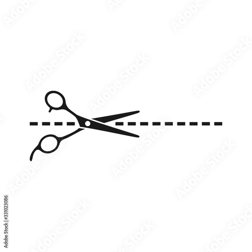 scissor vector icon conception with comb icon