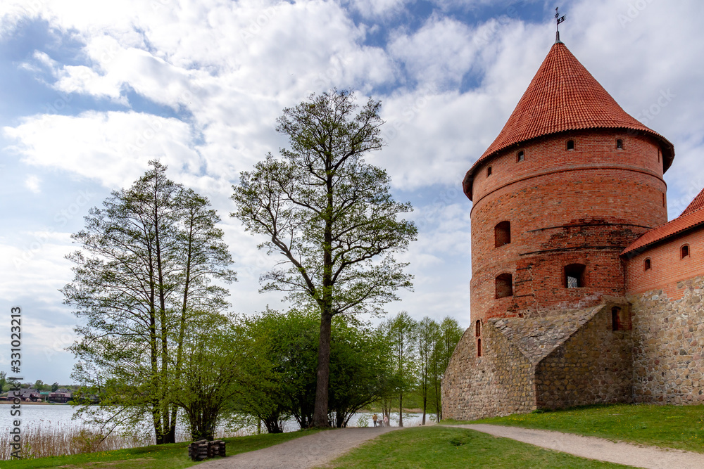 Trakai Castle walls and towers , Lithuania