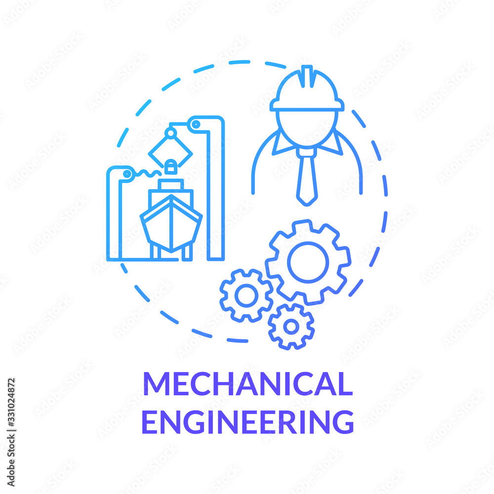 Obraz premium Mechanical engineering blue concept icon. Nautical industry worker. Ship repair service. Marine vessel maintenance idea thin line illustration. Vector isolated outline RGB color drawing