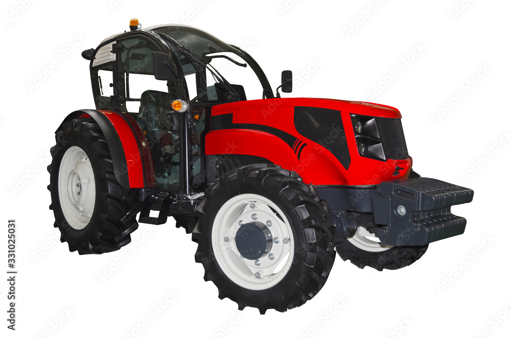 Modern agricultural tractor isolated on a white background Modern agricultural tractor isolated on a white background