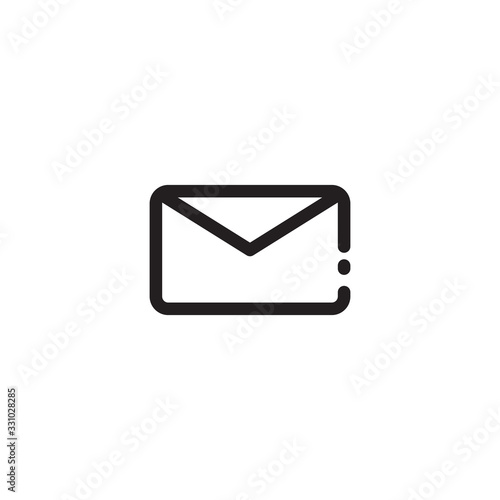 Message envelope line art icon for apps and websites