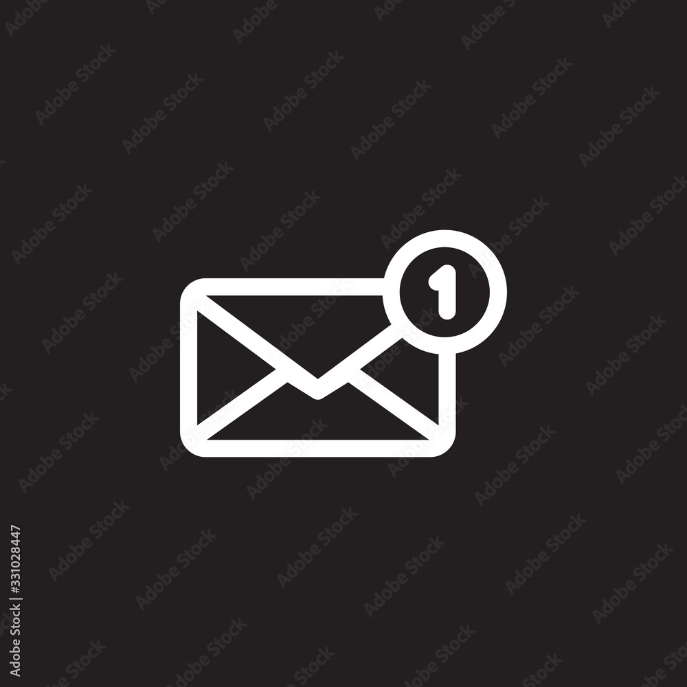 envelope with letter line icon, outline vector sign, linear style pictogram isolated on black. Message symbol, logo illustration. Editable stroke. Pixel perfect envelope with letter line icon, outline vector sign, linear style pictogram isolated on black. Message symbol, logo illustration. Editable stroke. Pixel perfect