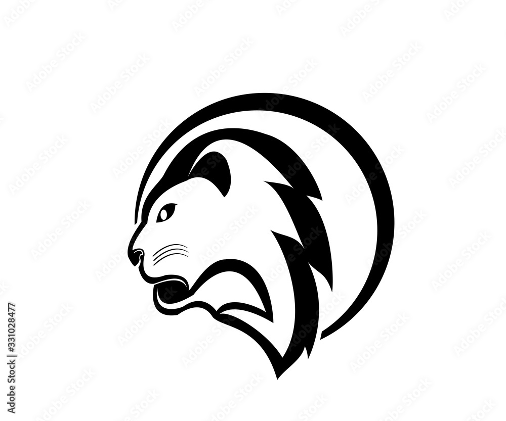 Naklejka premium lion head logo vector design