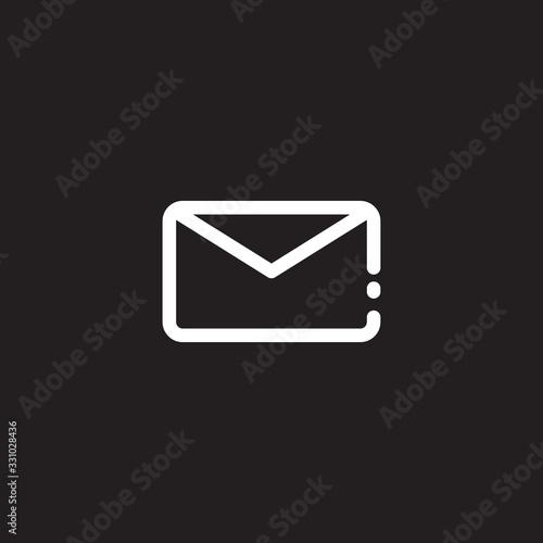 envelope icon isolated on black background