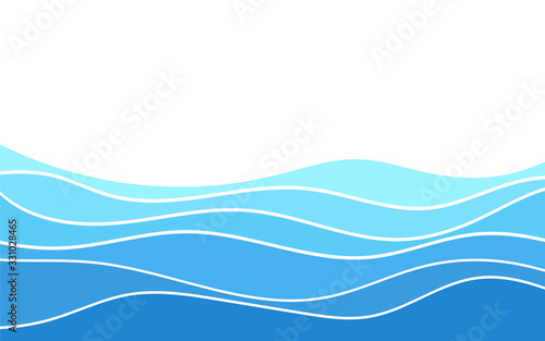 Abstract deep blue wave layer alternating vector background illustration