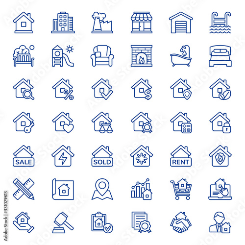 Set of real estate icons. Vector illustration