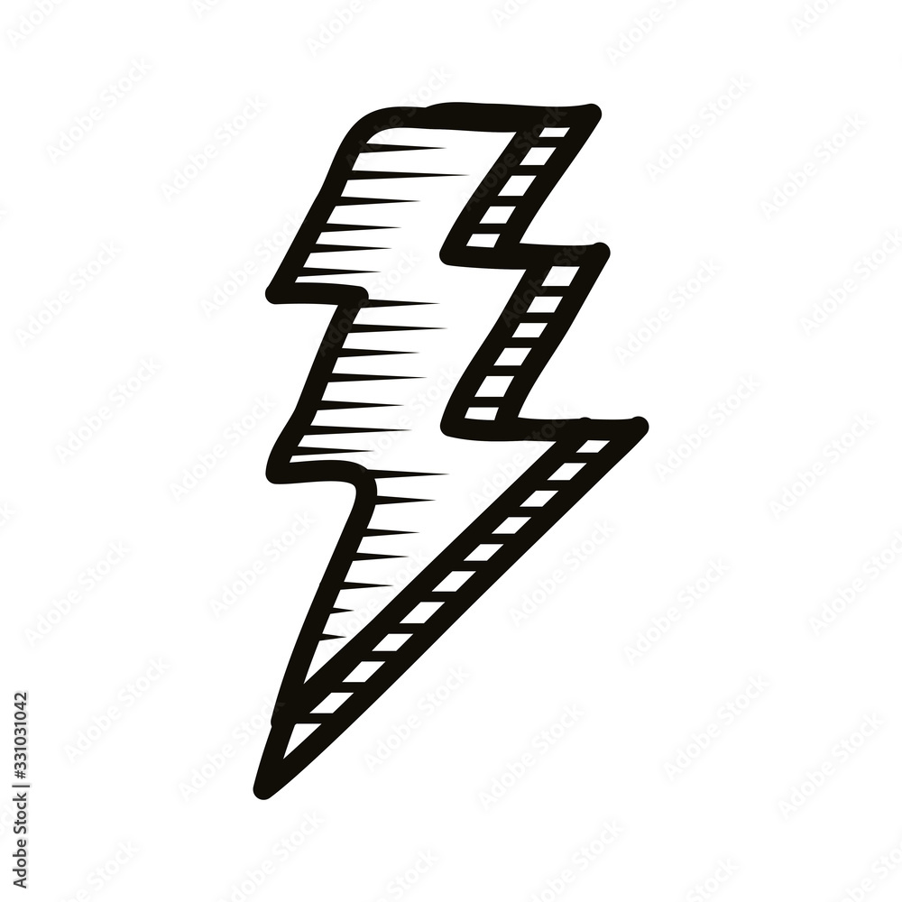 thunder ray doodle line style icon thunder ray doodle line style icon