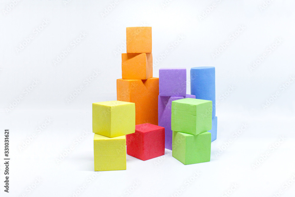 colorful kids toy in lightbox on white background colorful kids toy in lightbox on white background