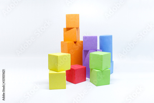 colorful kids toy in lightbox on white background
