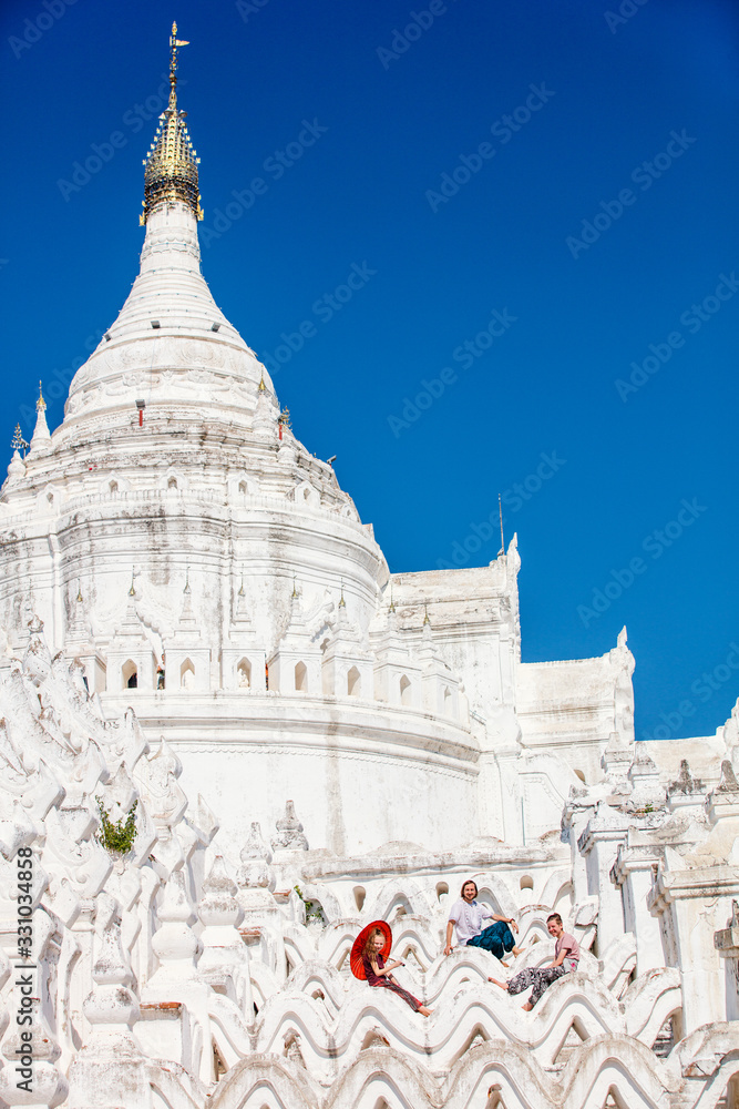 White pagoda in Mingun Myanmar