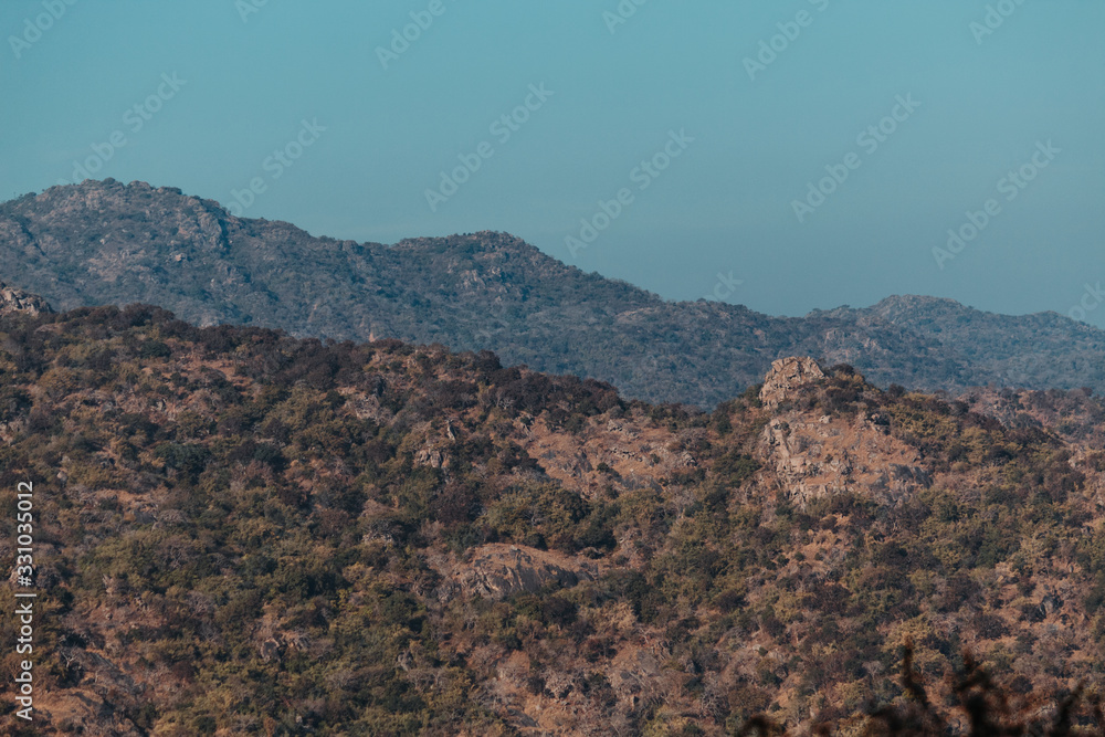 View of the mountains at Mount Abu in Rajasthan, India