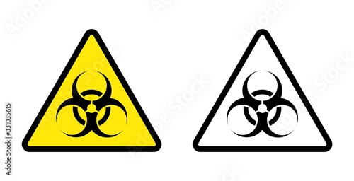 Bio Hazard Sign Symbol Icon Vector Isolated on Whit