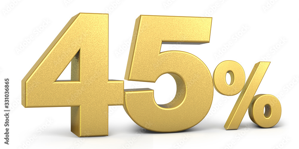 Golden 45 Percent Off Discount Sign, Special Offer 45% Off Discount Tag, Save On 45% Icon, Golden Sale Symbol, Gold Sale forty five, 3d render Golden 45 Percent Off Discount Sign, Special Offer 45% Off Discount Tag, Save On 45% Icon, Golden Sale Symbol, Gold Sale forty five, 3d render