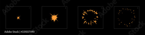 Shine dust blast animation effect. shiny effect sprite sheet. frame by frame classic animation sprite sheet for game, cartoon, video, animation or motion