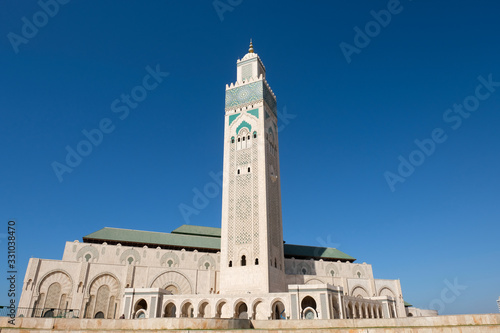Modern building of Hassan II Mosque in Morocco.