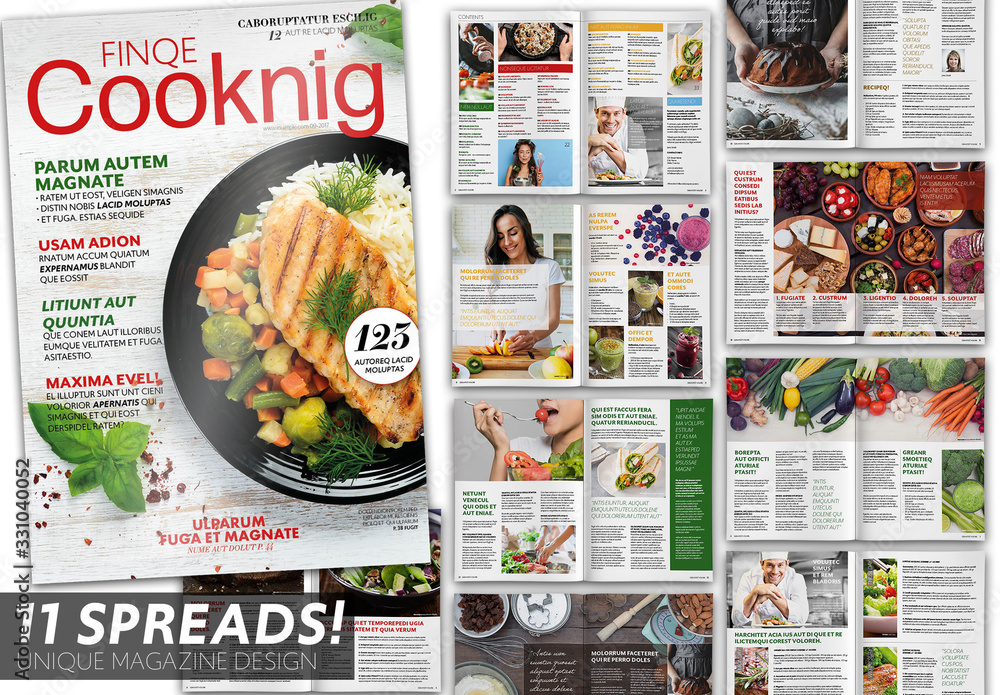 Cooking Magazine Layout Stock Template