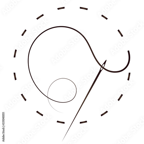 Needle thread symbol for cutting and sewing