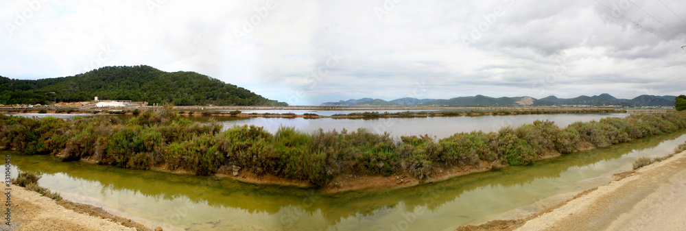 Panoramic image of the salinas ibiza and formentera Panoramic image of the salinas ibiza and formentera