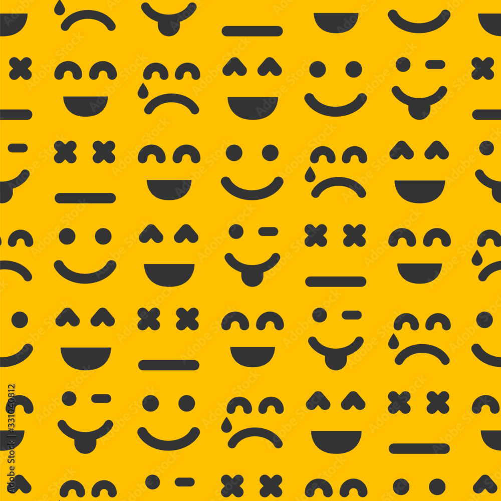 Seamless patterm with cartoon faces with emotions Seamless patterm with cartoon faces with emotions