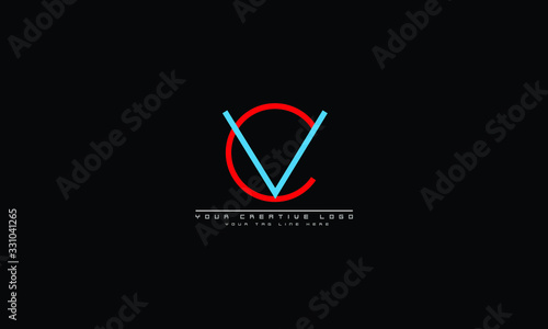 VC CV abstract vector logo monogram template
