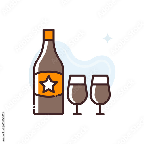 Drink Filled Outline Vector Icon Illustration.