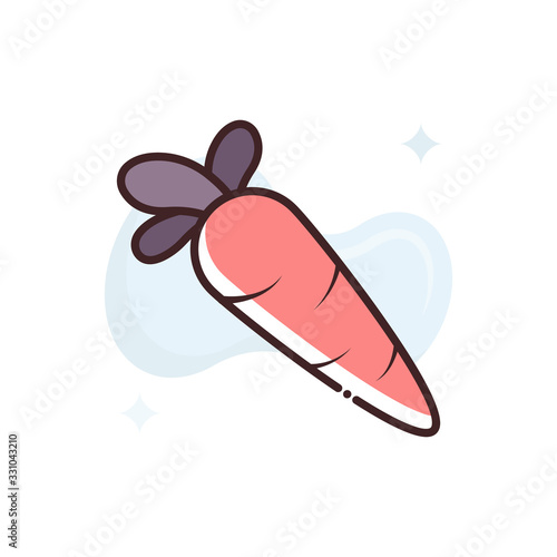 Carrot Filled Outline Vector Icon Illustration.