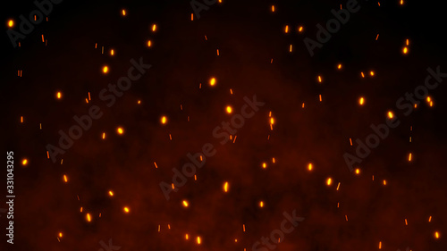 Canvas Print Flying fire sparks