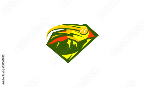 outdoor ball sports mountain logo icon vector symbol