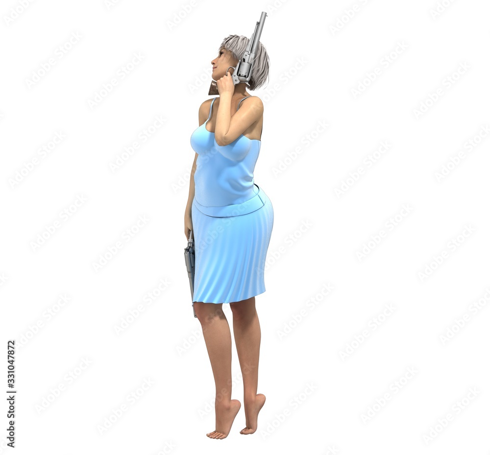 warrior woman character, 3D rendering, illustration