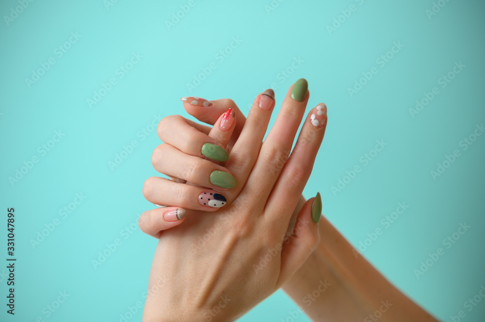 Close up of female hands with beautiful manicure Close up of female hands with beautiful manicure